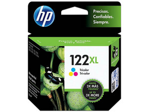 Cartucho de tinta HP 122XL Tricolor Original, Modelo: CH564HL