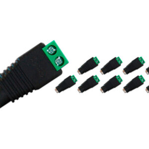 Paquete de 10 Conectores de Corriente Hembra Enson ENS-FC01 tipo Jack 3.5mm, para Cámaras CCTV, con Bloque pol