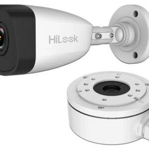 Cámara de Vigilancia Tipo Bullet HiLook IPCB140H(C)/XSP de 4MP, IR hasta 30m, IP67. Incluye Caja de Conexiones