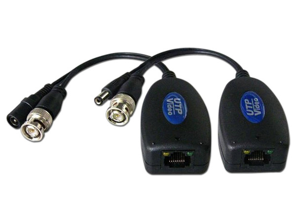 Video Balum, Pasivo con extensión de micro coaxial y cable de energía para cámara (PTR-102VP-HD)