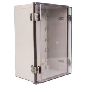 Gabinete Plástico Para Exteriores Sbetech, Cubierta Transparente, Alta Resistencia Al Impacto, Color Gris (SBE