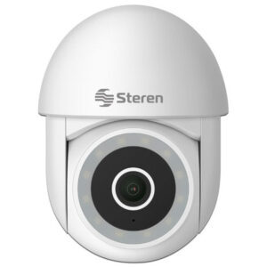 Mini Cámara IP Steren CCTV-233 de 3 MP (2304 x 1296), Visión Nocturna, H.265, Wi-Fi, IP65. Color Blanco (CCTV-