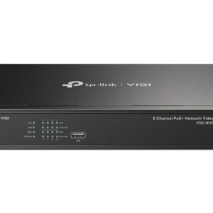 NVR en Red TP-Link VIGI NVR1008H-8P, 8 Canales, PoE, 4K a 60Hz, 1 Puerto Ethernet, Color Negro (VIGI NVR1008H-