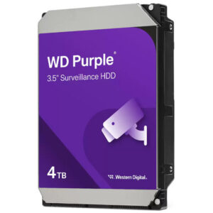 Disco Duro Western Digital Purple de 4TB, Para Videovigilancia, 5400 RPM, 128MB, SATA III (6.0 Gb/s) (WD44PURZ)